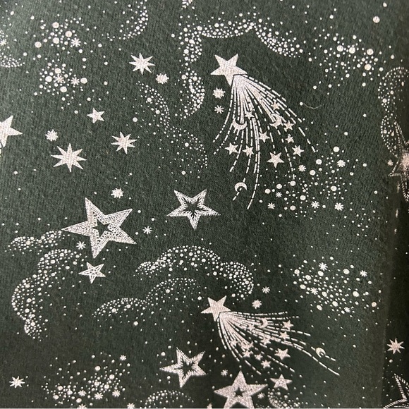 Chaser | Shirred Sleeve Mystical Star Print Whimsical Sweatshirt Size XL - Picture 6 of 11